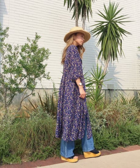 VINTAGE FLOWER GOWN(BLUE)