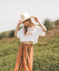 LIFE IS FOR LIVING CROPPED T-SHIRT