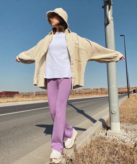 RIB KNIT FLARE PT