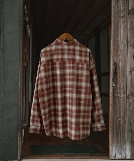 LOOSE FLANNEL CHECK SHIRT - RED