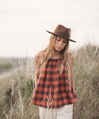 BUFFALO CHECK TIE-BACK TOP