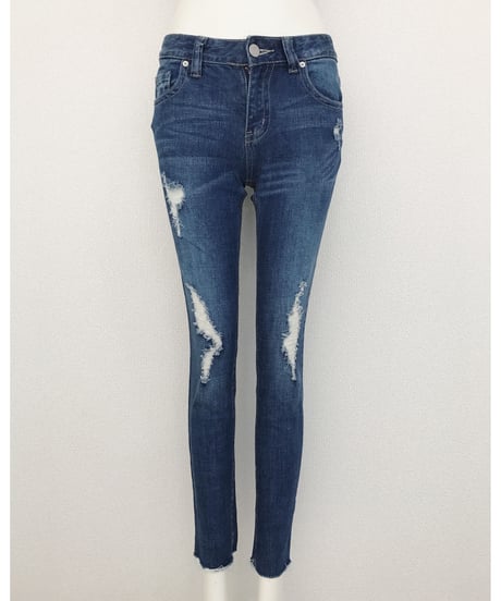 CUT OFF  SKINNY PT(L.BLUE)