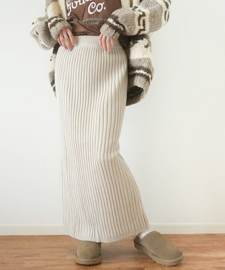 RIB KNIT SKIRT