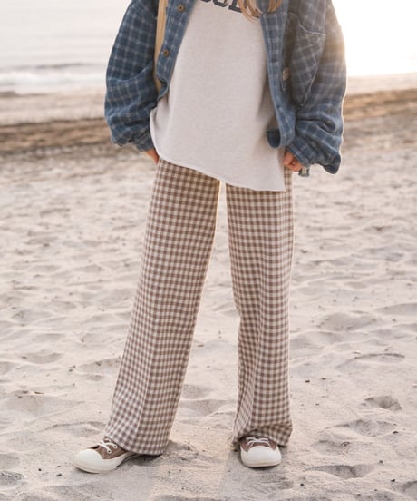 MELLOW CHECK KNIT PANTS