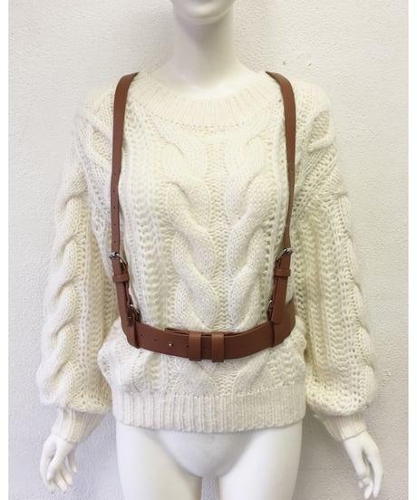 CABLE KNIT TOP(ベルト付き)