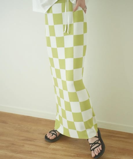 CHECKER NARROW SKIRT