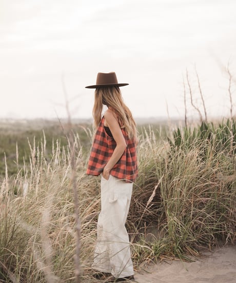 BUFFALO CHECK TIE-BACK TOP