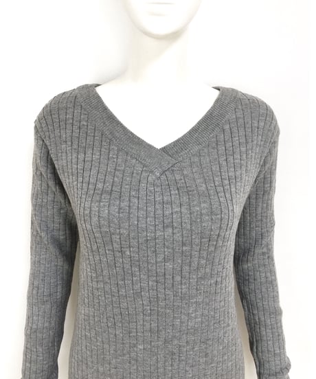 V/N RIB KNIT OP