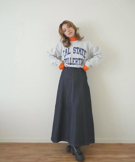 DENIM FLARE SKIRT