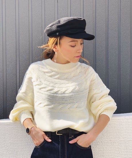 CABLE KNIT PULLOVER