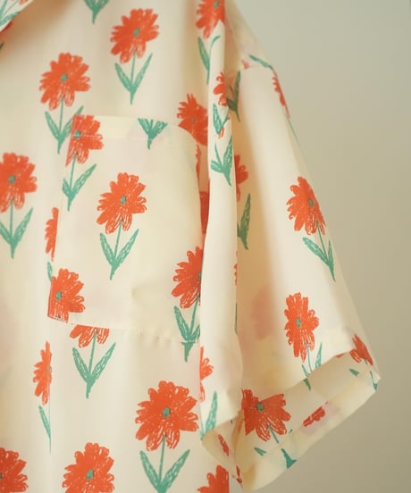FLOWER OPEN COLLAR SHIRTS