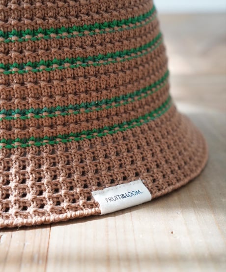 LINE KNIT BUCKET HAT
