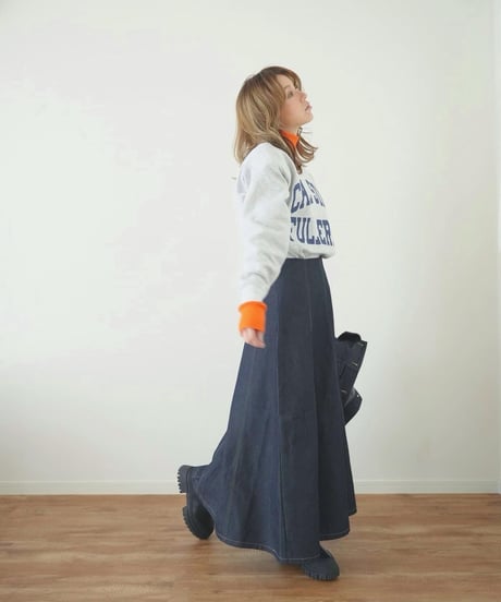 DENIM FLARE SKIRT