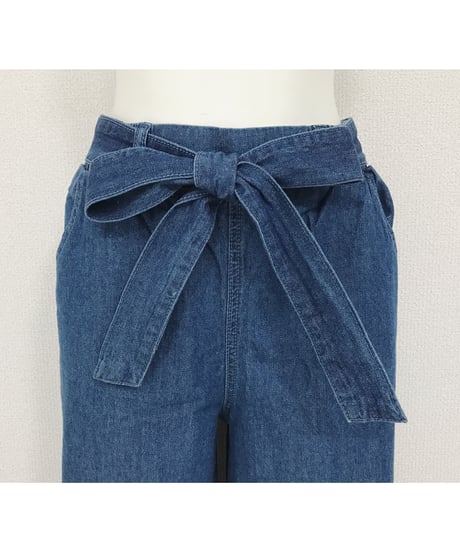 FRINGE DENIM WIDE PT