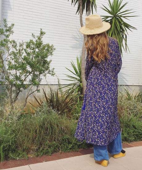 VINTAGE FLOWER GOWN(BLUE)