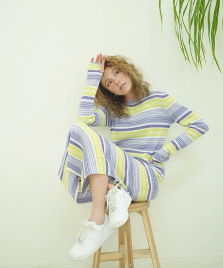MULTI BORDER KNIT OP