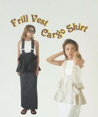 FRILL VEST&CARGO SKIRT SET