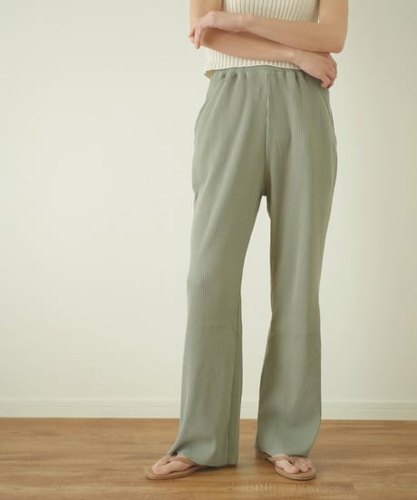 SEMI FLARE RIB PANTS