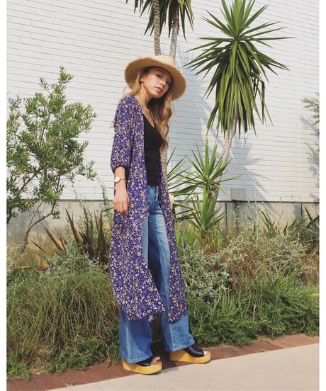 VINTAGE FLOWER GOWN(BLUE)