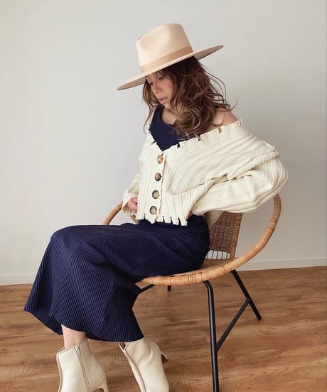 KNIT CARDIGAN×TANK DRESS