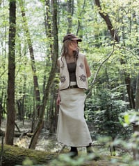 FLARE LINEN BLEND SKIRT