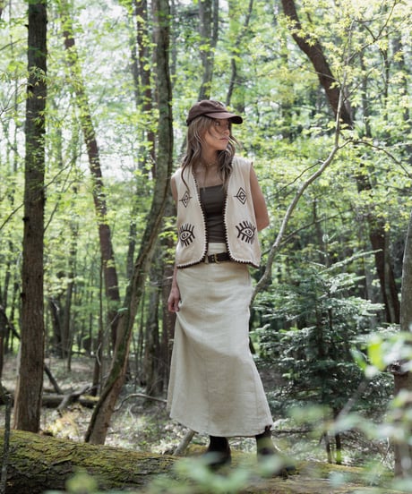 FLARE LINEN BLEND SKIRT