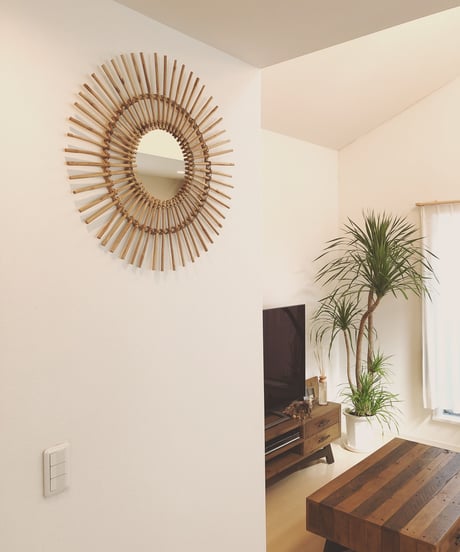 RATTAN WALL MIRROR