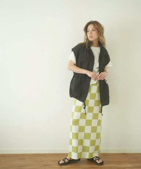 CHECKER NARROW SKIRT