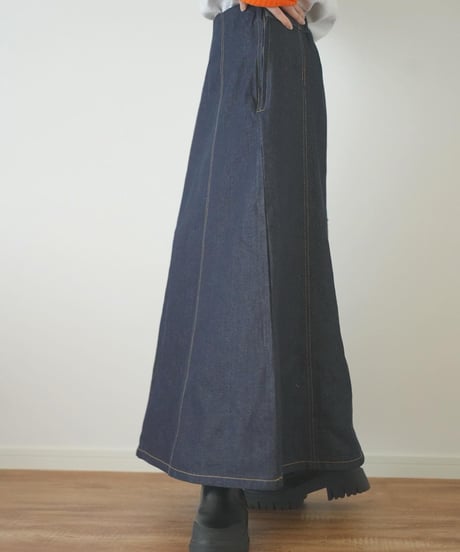 DENIM FLARE SKIRT