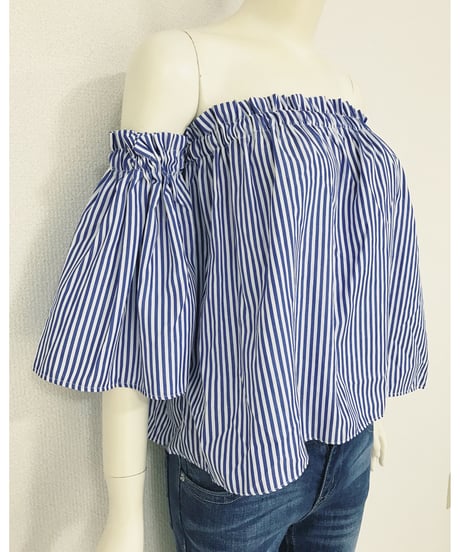 STRIPE OFF SHOULDER TOPS