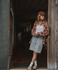 LOOSE FLANNEL CHECK SHIRT - RED