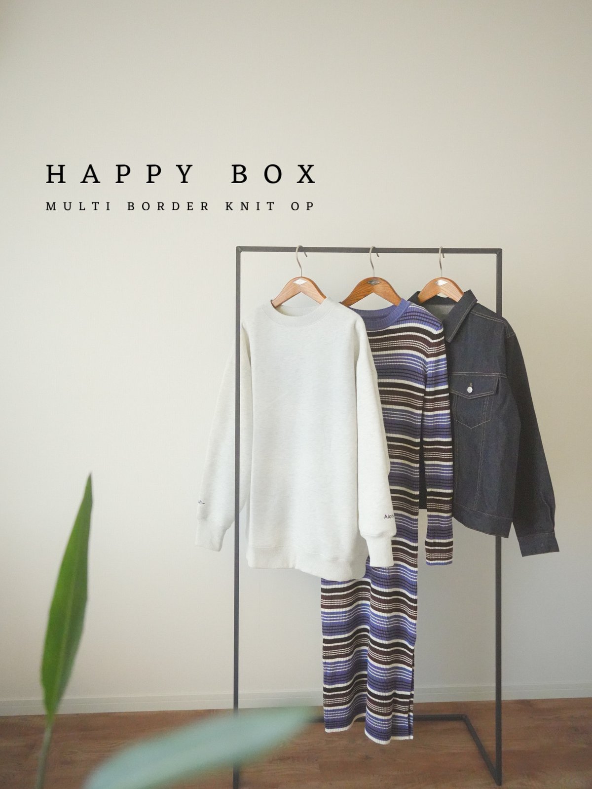 HAPPY BOX(MULTI BORDER KNIT OP) | Sun Vivian
