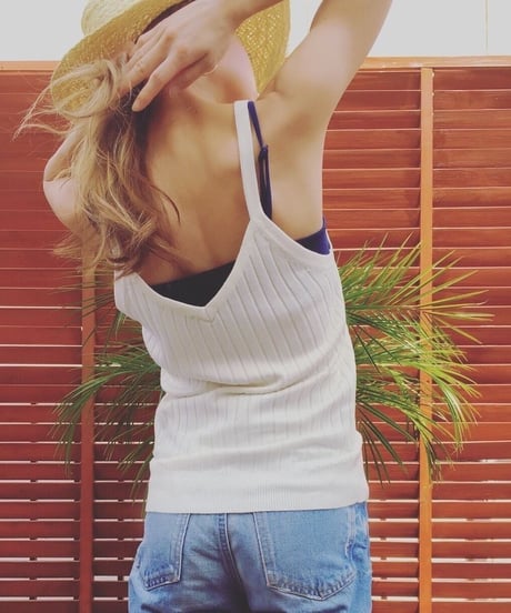 リブニットキャミTOPS(WHITE)