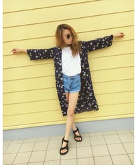 花柄シフォンガウン
