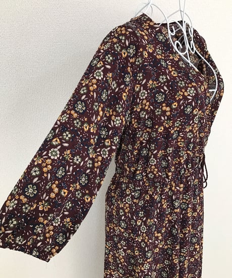 VINTAGE FLOWER GOWN(BORDEAUX)