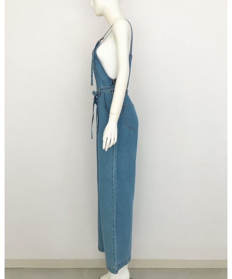 DENIM RIBBON SALOPETTE