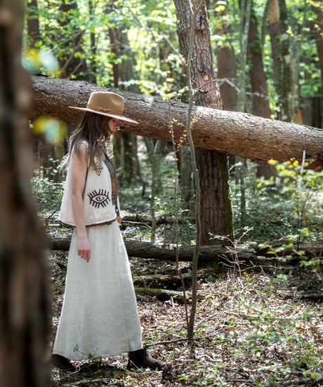 FLARE LINEN BLEND SKIRT