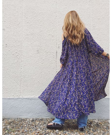 VINTAGE FLOWER GOWN(BLUE)