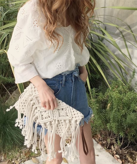 MACRAME CRUTCH BAG