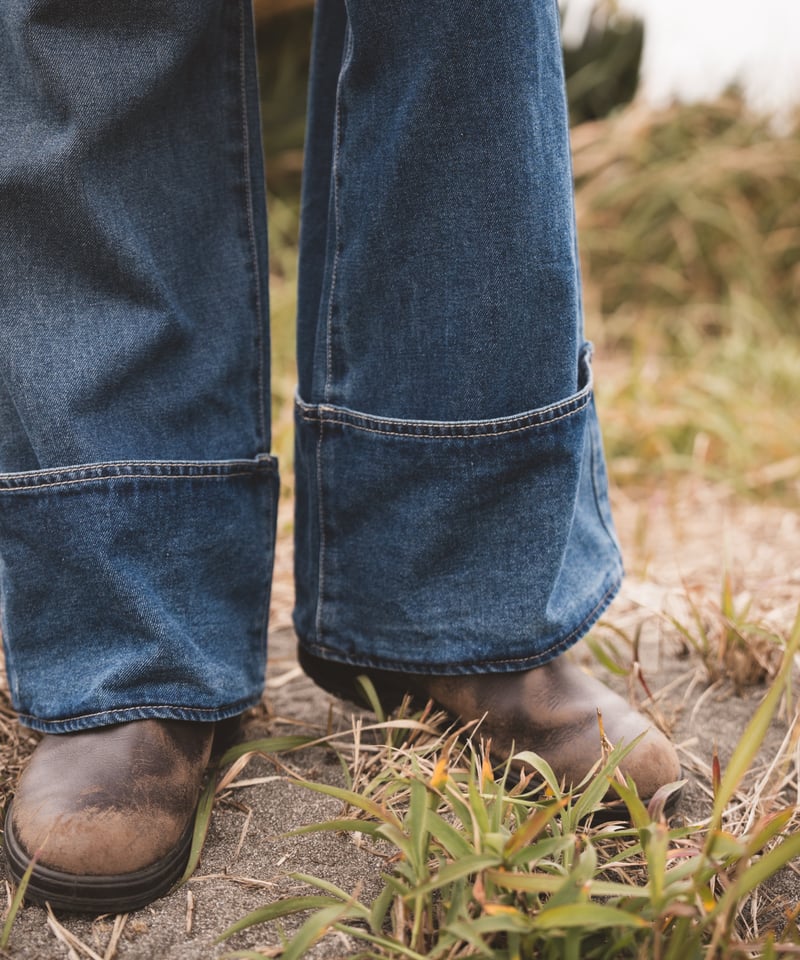 HORIZON STITCH WIDE DENIM PANTS | Sun Vivian