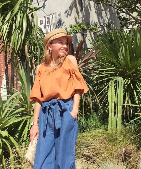 FRINGE DENIM WIDE PT