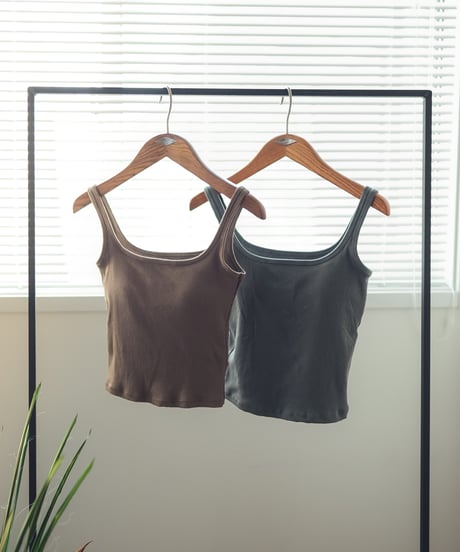 RIBBED PADDED TANK TOP