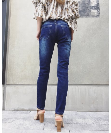 HARD BROKEN SKINNY PT(D.BLUE)