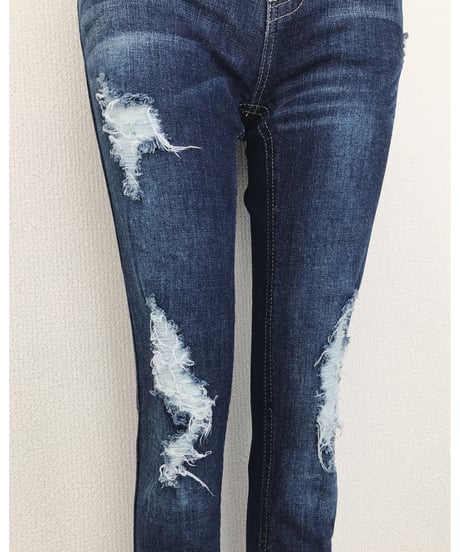 CUT OFF  SKINNY PT(D.BLUE)