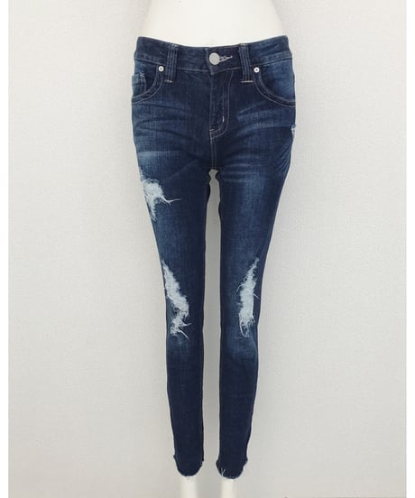 CUT OFF  SKINNY PT(D.BLUE)