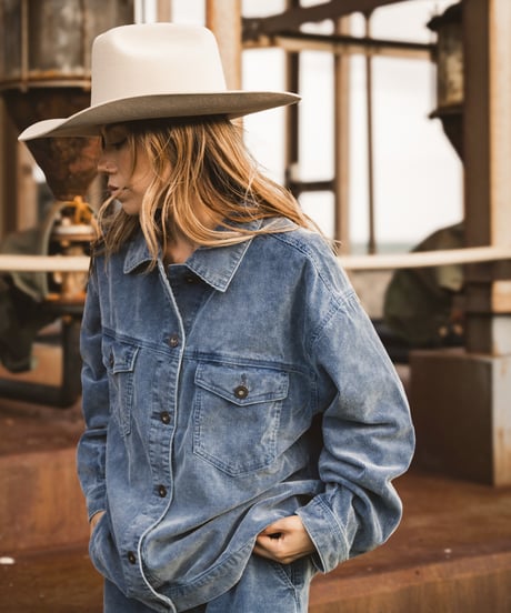 FADED BLUE CORD FIELD JACKET