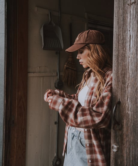 LOOSE FLANNEL CHECK SHIRT - RED