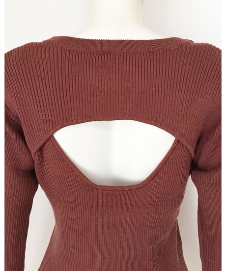BACK OPEN KNIT TOPS