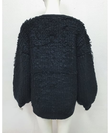 LOOP KNIT CARDIGAN (BLACK)