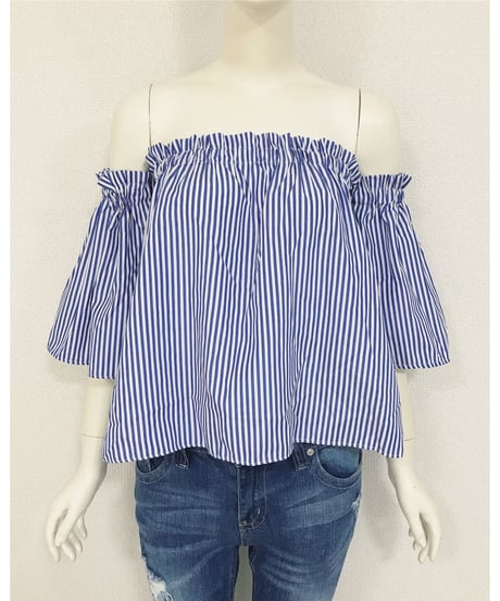 STRIPE OFF SHOULDER TOPS